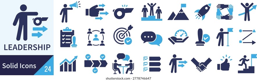 Leadership Silhouette Simple Icon Set