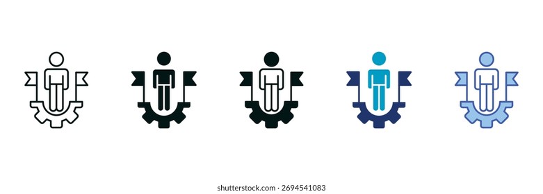 Conjunto de iconos de habilidades de liderazgo que consta de múltiples estilos Ilustración vectorial