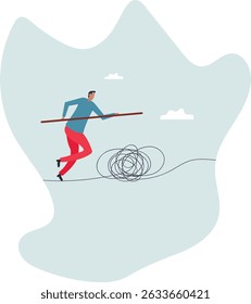 Leadership skill to lead company in crisis situation, manage to solve risky problem .character for design.