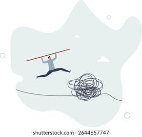 Liderança habilidade para liderar a empresa em situação de crise, gerenciar para resolver o conceito de problema arriscado.personagem para design.