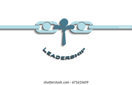Leadership smiley chain concept, vector