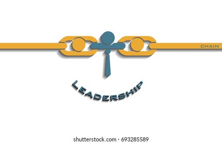 Leadership smiley chain concept, vector