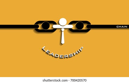 Leadership smiley chain concept, vector