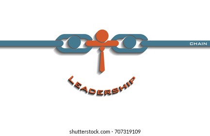Leadership smiley chain concept, vector