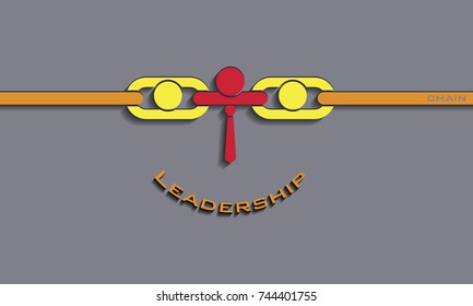 Leadership smiley chain concept, vector