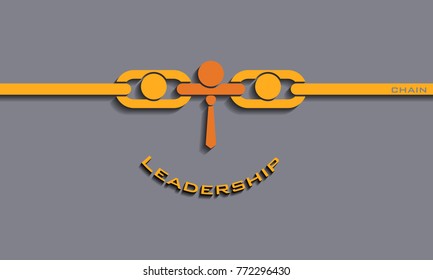 Leadership smiley chain concept, vector