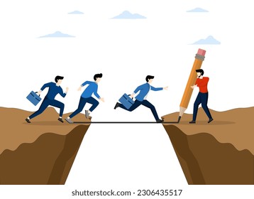 leadership solutions to overcome obstacles, Support or assist employees to progress and achieve business targets, entrepreneurial managers draw the line as a bridge to help team members pass gaps.