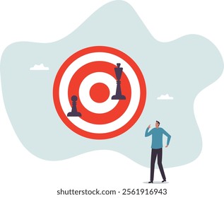 Leadership strategy to success, planning or tactic to reach business goal, challenge, analysis or opportunity to achieve target concept,business concept.flat character.