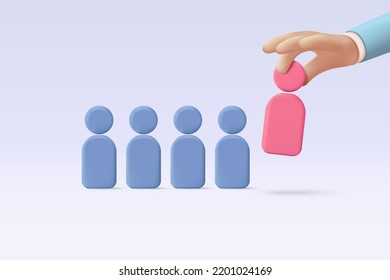 Leadership for successful new idea. Excellent business idea in holding hand. business challenge in leadership connection to people, partnership concept. 3d Leadership icon vector render illustration