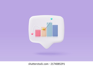 Leadership for successful new idea. under creative solution concept in 3D vector render on white background. 3d goal for business, bank, finance. 3d investment graph vector icon render illustration