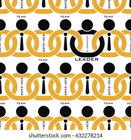 Leadership team business pattern background, Leader team in chain, vector