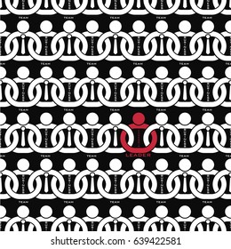 Leadership team business pattern background, Leader team in chain, vector