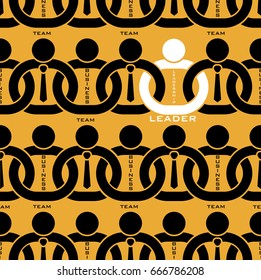 Leadership team business pattern background, Leader team in chain, vector