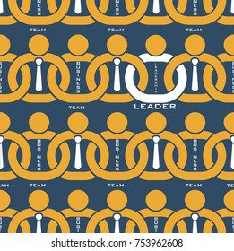 Leadership team business pattern background, Leader team in chain, vector