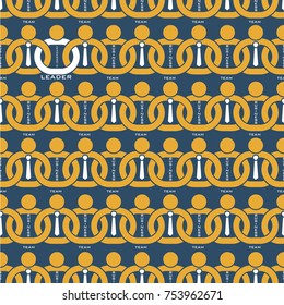 Leadership team business pattern background, Leader team in chain, vector