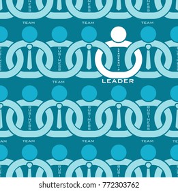 Leadership team business pattern background, Leader team in chain, vector