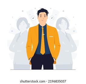 Leadership team businessman concept illustration