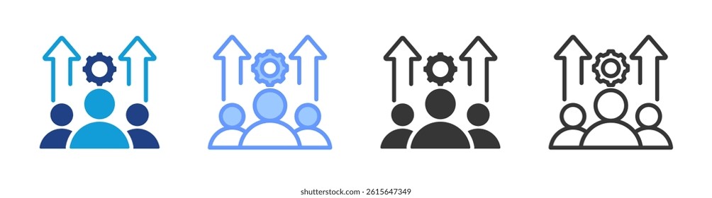 Leadership Team Development icon set multiple style collection