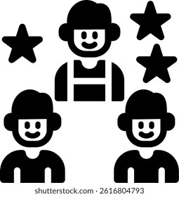 Leadership Team Glyph Vector Icon Design
