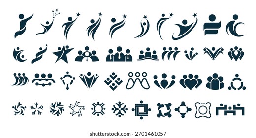 Leadership or Teamwork Logo Set Vector Design