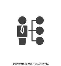 Leadership and teamwork vector icon. filled flat sign for mobile concept and web design. Businessman Skills simple solid icon. Symbol, logo illustration. Pixel perfect vector graphics
