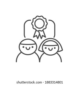 Leadership training color line icon. Pictogram for web page, mobile app, promo.