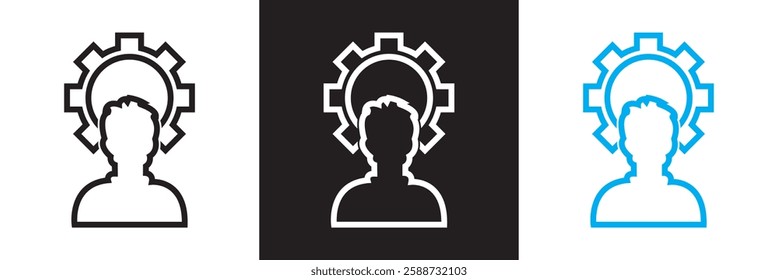 Leadership Training Icon.  isolated on white and black background. Vector illustration. EPS 10
