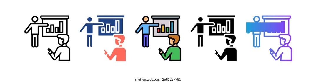 Leadership Training Icon Mehrere Vektorgrafiken