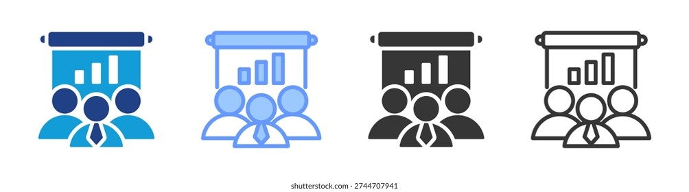 Leadership Training icon set multiple style collection