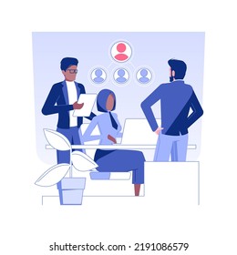 Leadership training isolated concept vector illustration. Group of multiethnic workers at leadership course, corporate business, office lifestyle, employees training program vector concept.