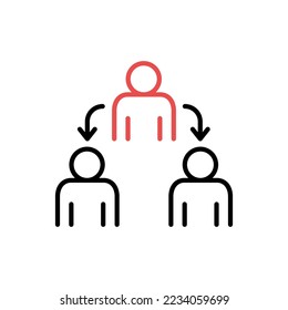 leadership traits icon. Development and Teamwork