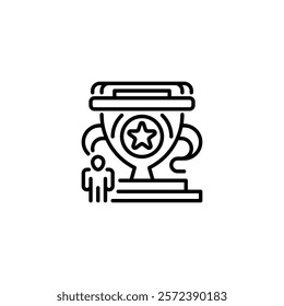 Leadership Trophy line icon. Universal creative premium symbol. Vector sign icon logo template. Vector illustration