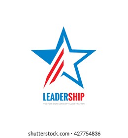 Leadership - vector logo concept illustration. Abstract USA star symbol. Decorative design element. 