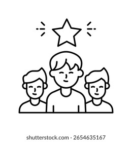 Icono de estilo de ilustración de esquema de Vector de liderazgo. Archivo EPS 10