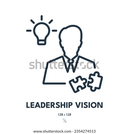 Leadership Vision Icon. Leader, Boss, Chief. Editable Stroke. Simple Vector Icon