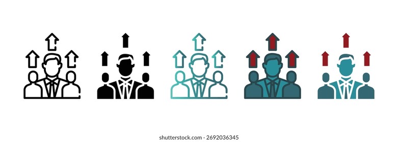 Leadership Web-Symbol in einer Sammlung mit mehreren Stilen