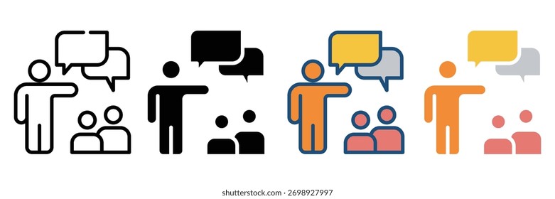 leadership web icon multiple style collection