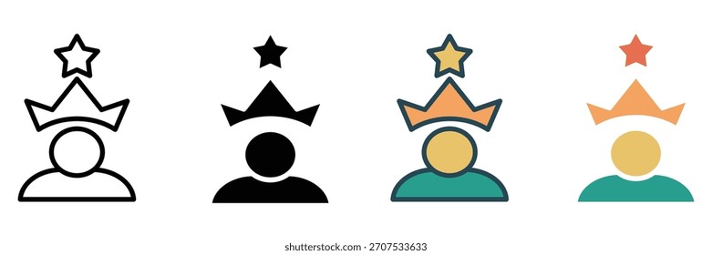 Icono de Web de liderazgo colección de estilo múltiple