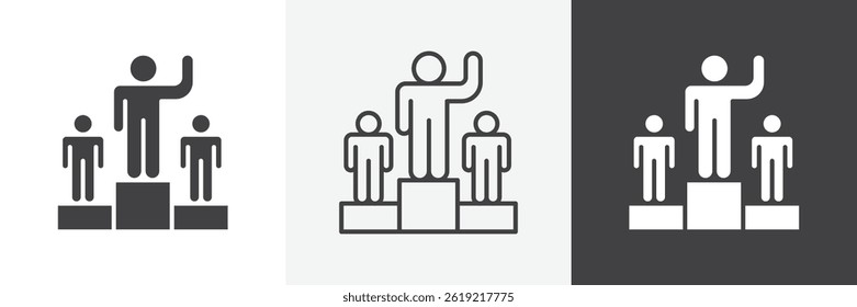 Leadership web vector icons set
