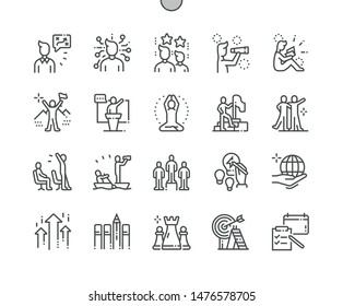 Leadership Well-crafted Pixel Perfect Vector Thin Line Icons 30 2x Grid for Web Graphics and Apps. Simple Minimal Pictogram