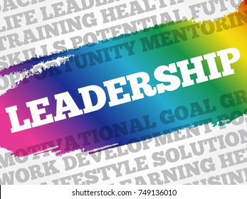 LEADERSHIP word cloud collage, business concept background