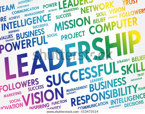 Leadership Word Cloud Collage Business Concept Stock Vector (Royalty ...