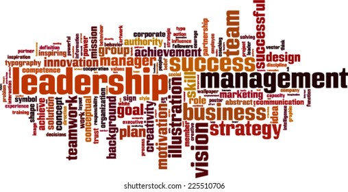 Leadership word cloud concept. Vector illustration
