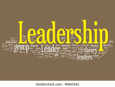 Leadership word cloud illustration. Graphic tag collection.