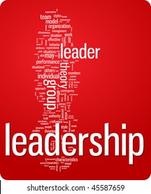 leadership word cloud illustration. Graphic tag collection