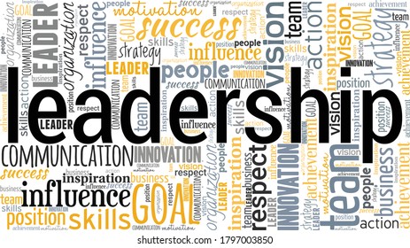 Leadership word cloud isolated on a white background. 