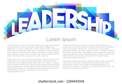 Leadership word concept with copy space