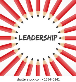 Leadership word with pencil background stock vector