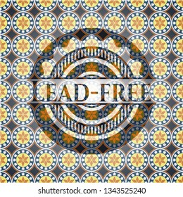 Lead-free arabic emblem background. Arabesque decoration.