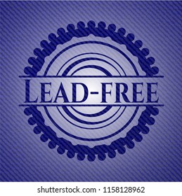 Lead-free badge with denim texture